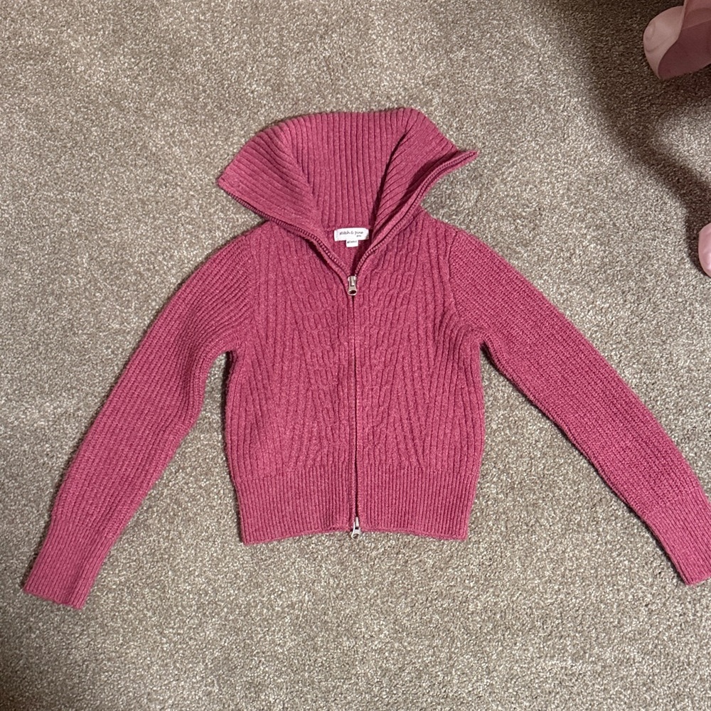 Cozy Kids' Zip-Up Sweater in Berry